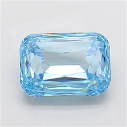 Picture of Lab Grown Diamond 3.74 Carats, CUSHION MODIFIED with  Cut, Fancy Vivid Blue Color, VVS2 Clarity and Certified by IGI