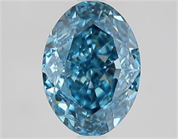 Picture of Lab Grown Diamond 2.54 Carats, Oval with  Cut, Fancy Vivid Blue Color, VS1 Clarity and Certified by IGI