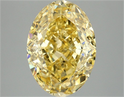 Picture of Lab Grown Diamond 4.86 Carats, Oval with  Cut, Fancy Vivid Yellow Color, VS1 Clarity and Certified by IGI