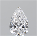 Natural Diamond 0.53 Carats, Pear with  Cut, D Color, VS2 Clarity and Certified by GIA