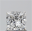 Natural Diamond 0.90 Carats, Princess with  Cut, F Color, SI1 Clarity and Certified by GIA