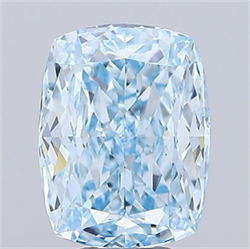 Picture of Lab Grown Diamond 5.06 Carats, CUSHION MODIFIED with  Cut, Fancy Vivid Blue Color, VS1 Clarity and Certified by IGI