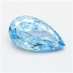 Picture of Lab Grown Diamond 1.77 Carats, Pear with  Cut, Fancy Vivid Blue Color, VVS2 Clarity and Certified by IGI