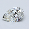 Natural Diamond 5.01 Carats, Pear with  Cut, H Color, SI1 Clarity and Certified by GIA