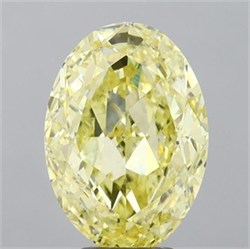 Picture of Lab Grown Diamond 6.04 Carats, Oval with  Cut, Fancy Intense Yellow Color, VS1 Clarity and Certified by IGI