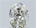 Natural Diamond 0.70 Carats, Oval with  Cut, J Color, VS1 Clarity and Certified by GIA