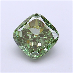 Picture of Lab Grown Diamond 1.77 Carats, CUSHION MODIFIED with  Cut, Fancy Vivid Green Color, VVS2 Clarity and Certified by IGI