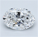 Natural Diamond 1.80 Carats, Oval with  Cut, D Color, VS1 Clarity and Certified by GIA