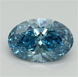Picture of Lab Grown Diamond 2.01 Carats, Oval with  Cut, Fancy Vivid Blue Color, VS1 Clarity and Certified by IGI