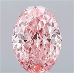 Picture of Lab Grown Diamond 7.47 Carats, Oval with  Cut, Fancy Vivid Pink Color, VVS2 Clarity and Certified by IGI