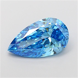 Picture of Lab Grown Diamond 3.04 Carats, Pear with  Cut, Fancy Vivid Blue Color, VS1 Clarity and Certified by IGI