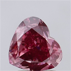 Picture of Lab Grown Diamond 2.00 Carats, Heart with  Cut, Fancy Vivid Pink Color, VS1 Clarity and Certified by IGI