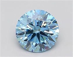 Picture of Lab Grown Diamond 2.01 Carats, Round with Ideal Cut, Fancy Vivid Blue Color, VS2 Clarity and Certified by IGI