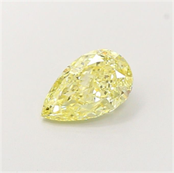 Picture of Lab Grown Diamond 1.32 Carats, Pear with  Cut, Fancy Yellow Color, VVS2 Clarity and Certified by IGI