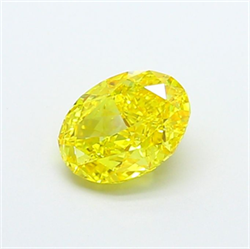 Picture of Lab Grown Diamond 1.78 Carats, Oval with  Cut, Fancy Vivid Yellow Color, IF Clarity and Certified by IGI