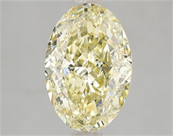 Picture of Lab Grown Diamond 3.01 Carats, Oval with  Cut, Fancy Intense Yellow Color, VS1 Clarity and Certified by IGI