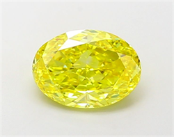 Picture of Lab Grown Diamond 2.10 Carats, Oval with  Cut, Fancy Vivid Yellow Color, VS1 Clarity and Certified by IGI