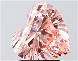 Picture of Lab Grown Diamond 2.08 Carats, Heart with  Cut, Fancy Vivid Pink Color, VVS2 Clarity and Certified by IGI