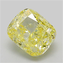 Picture of Lab Grown Diamond 1.56 Carats, CUSHION MODIFIED with  Cut, Fancy Intense Yellow Color, VS2 Clarity and Certified by IGI