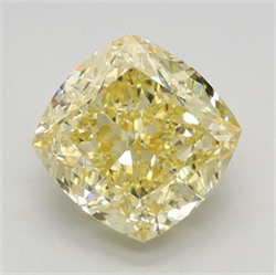Picture of Lab Grown Diamond 2.04 Carats, CUSHION MODIFIED with  Cut, Fancy Intense Yellow Color, VS2 Clarity and Certified by IGI