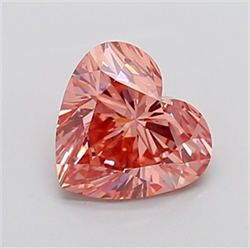 Picture of Lab Grown Diamond 2.00 Carats, Heart with  Cut, Fancy Vivid Pink Color, VS1 Clarity and Certified by IGI
