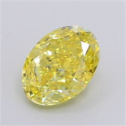 Picture of Lab Grown Diamond 2.57 Carats, Oval with  Cut, Fancy Vivid Yellow Color, VS1 Clarity and Certified by IGI