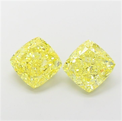 Picture of Lab Grown Diamond 2.57 Carats, CUSHION MODIFIED with  Cut, Fancy Intense Yellow Color, VVS2 Clarity and Certified by IGI