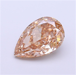 Picture of Lab Grown Diamond 2.54 Carats, Pear with  Cut, Fancy Light Brown Color, VS1 Clarity and Certified by IGI