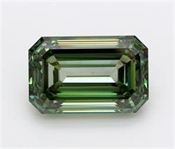 Picture of Lab Grown Diamond 23.34 Carats, Emerald with  Cut, Fancy Vivid Green Color, VS1 Clarity and Certified by IGI