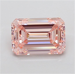 Picture of Lab Grown Diamond 4.35 Carats, Emerald with  Cut, Fancy Intense Pink Color, VS1 Clarity and Certified by IGI