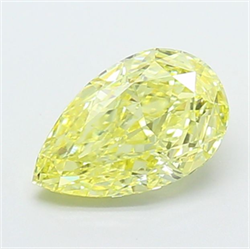 Picture of Lab Grown Diamond 1.55 Carats, Pear with  Cut, Fancy Intense Yellow Color, VVS2 Clarity and Certified by IGI