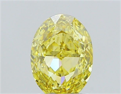 Picture of Lab Grown Diamond 1.51 Carats, Oval with  Cut, Fancy Intense Yellow Color, VVS2 Clarity and Certified by IGI