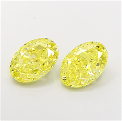 Picture of Lab Grown Diamond 2.53 Carats, Oval with  Cut, Fancy Vivid Yellow Color, VS1 Clarity and Certified by IGI