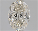 Natural Diamond 1.30 Carats, Oval with  Cut, K Color, SI1 Clarity and Certified by GIA