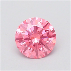 Picture of Lab Grown Diamond 1.28 Carats, Round with Ideal Cut, Fancy Vivid Pink Color, VVS2 Clarity and Certified by IGI