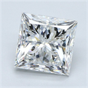 Natural Diamond 2.51 Carats, Princess with  Cut, E Color, SI1 Clarity and Certified by GIA