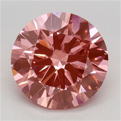 Picture of Lab Grown Diamond 2.51 Carats, Round with Excellent Cut, Fancy Vivid Pink Color, VVS2 Clarity and Certified by IGI
