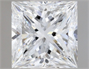 Natural Diamond 0.60 Carats, Princess with  Cut, D Color, VVS1 Clarity and Certified by GIA
