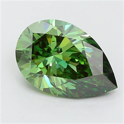 Picture of Lab Grown Diamond 3.02 Carats, Pear with  Cut, Fancy Vivid Green Color, VS1 Clarity and Certified by IGI