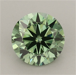 Picture of Lab Grown Diamond 2.09 Carats, Round with Very Good Cut, Fancy Vivid Green Color, VS2 Clarity and Certified by IGI