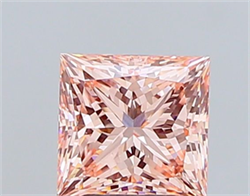 Picture of Lab Grown Diamond 3.01 Carats, Princess with  Cut, Fancy Vivid Pink Color, VS1 Clarity and Certified by IGI