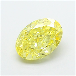 Picture of Lab Grown Diamond 2.00 Carats, Oval with  Cut, Fancy Vivid Yellow Color, VS2 Clarity and Certified by IGI