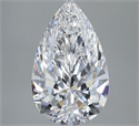 Natural Diamond 4.01 Carats, Pear with  Cut, E Color, SI1 Clarity and Certified by GIA