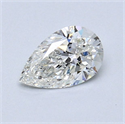 Natural Diamond 0.50 Carats, Pear with  Cut, H Color, VS2 Clarity and Certified by GIA
