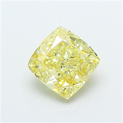 Picture of Lab Grown Diamond 1.58 Carats, CUSHION MODIFIED with  Cut, Fancy Light Yellow Color, VS1 Clarity and Certified by IGI