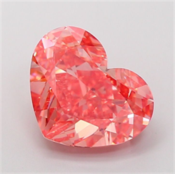 Picture of Lab Grown Diamond 5.90 Carats, Heart with  Cut, Fancy Vivid Pink Color, VVS2 Clarity and Certified by IGI
