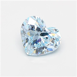 Picture of Lab Grown Diamond 1.24 Carats, Heart with  Cut, Fancy Intense Blue Color, VVS2 Clarity and Certified by IGI