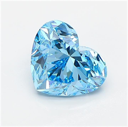 Picture of Lab Grown Diamond 1.53 Carats, Heart with  Cut, Fancy Vivid Blue Color, VVS1 Clarity and Certified by IGI