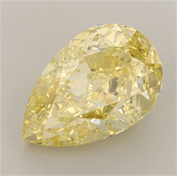 Picture of Lab Grown Diamond 5.08 Carats, Pear with  Cut, Fancy Vivid Yellow Color, VS2 Clarity and Certified by IGI