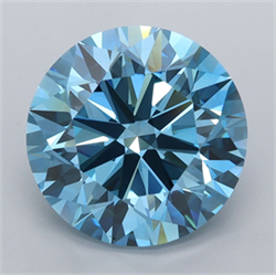 Picture of Lab Grown Diamond 5.03 Carats, Round with Excellent Cut, Fancy Vivid Blue Color, VVS2 Clarity and Certified by IGI